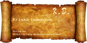 Kriska Domonkos névjegykártya